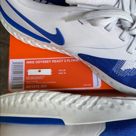 •NIKE ODYSSEY REACT 2 FLYKNIT VAST GREY/GAME ROYAL - Picture 6 of 16